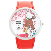 【HELLO KITTY】凱蒂貓 x LINE Friends 限量聯名手錶(紅 LK690BWI-R)