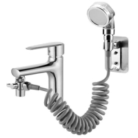 Shower Faucet Set Hose Handheld Shower Head Spray Tap Extender Sprayer Sink Booster Shower Bathroom Hair Washing Artifact Faucet