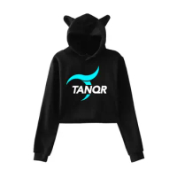 Tanqr Cat Ear Hoodie Women Long Sleeve Cropped Sweatshirts Female Casual Streetwear Crop Tops