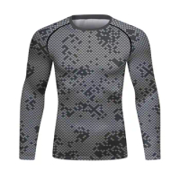 Men's Compression Sports Shirt Men Athletic Comfortable Long Sleeves Tshirt for Sports Workout（22427）
