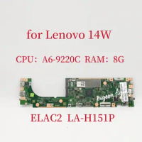 ELAC2 LA-H151P Mainboard For Lenovo 14W Laptop Motherboard CPU:A6-9220C RAM:8G FRU:5B20S72147 100% Test OK