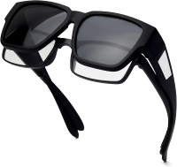 Face Shadow Polarized Sunglasses Fit Over Glasses for Men Lightweight Square Sun Glasses UV400 Prote