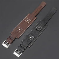 Genuine Leather Watch Strap for Fossil JR1190 Wristband 20mm Black Brown Tray Watchband with Rivet Style