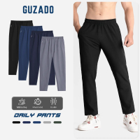 Combo 2 Quần Dài Nam GUZADO Quần Dài Thể Thao Vải Gió Ống Suông Trẻ Trung Khỏe Khoắn Mix Đồ Thoải Má
