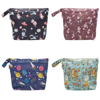 Reusable Cloth Diaper 3D Wet Bag Waterproof Reusable Double Pocket Makeup Bags PUL Travel Cosmetic Bag Diaper Bag 42*32*13CM