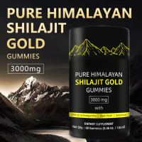 Gummies Resin Shilajit Himalaya Tulen, WISHCA, dengan KSM-66 Ashwagandha dan Gokshura, Penggalak Ten