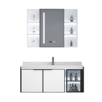 Toilet Storage Cabinet With Mirror Bathroom Sink Toilet CabGood Fast To SG inet Waterproof Stainless Steel Bathroom Cabinet With Mirror Sink Thickened Alumimum Side Integrated Washbasin Cabi Package  浴室柜