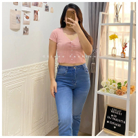 GLIVEO (COD) - COZY CROP TOP KANCING / ATASAN CROP WANITA TERBARU / CROP TOP WANITA / BAJU KAOS CROP