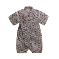 【Baby 童衣】任選 和服 寶寶日本包屁衣 夏日麻料清涼 42122(日本海浪)