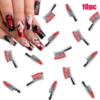Wine Glass Decals for Nails Bloody Nail Charms Silver Red Gems 3D Metallic Kitchen Nail Color Street Nail Strip Organizer