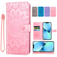 Sunflower embossed leather phone case For Nokia G10/G20 Nokia X10/X20 Nokia 9 PureView Credit card
