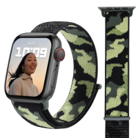 Camouflage Nylon loop strap For Apple watch band 45mm 41mm 40mm 44mm Sport wristband bracelet For iwatch Watch Strap