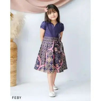 Evercloth Feby Gabie Rava Dress Batik Anak Perempuan Pita Sarimbit Batik Couple Family Set Baju Anak