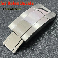 316L Stainless Steel Folding Buckle for Rolex Submariner Oysterflex Daytona GMT Watch Band Strap Deployment Clasp 16mmX9mm