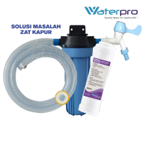 Filter Air Kran Kamar Mandi - Paket 1 Tahap Housing 10 Inch untuk Zat Kapur Blue Plastik Set