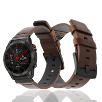 For Garmin Fenix 7X 6X Pro 5X Plus 3 3HR Smart Watch Accessories Strap 26mm Leather band For Garmin Tactix Delta Quick Fit Belt