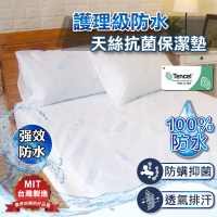 保潔墊 雙人5尺 床包式 100%絕對防水【天絲舒柔表布 透氣鋪棉】寢居樂 MIT台灣製