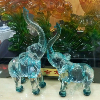 pajangan gajah sepasang warna, gajah biru, gajah cantik