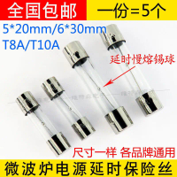 เตาอบไมโครเวฟ Galanz หลอดฟิวส์กระจกหน่วง T8AL250V และ T10AL250V ชุด 10 ชิ้น ขนาด 5x20 และ 6x30