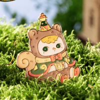 USER-X Pucky Animal's Tea Party Series Blind Box Badge One Set Kawaii Action Anime Cute Toy Child Girl Birthday Gift
