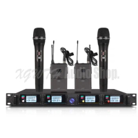 Wireless Microphone System Professional UHF Channels Dynamic Microphone 4 Karaoke Recording Studio Equipment Microphone