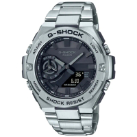 【CASIO 卡西歐】G-SHOCK 藍牙連線 碳核心防護 太陽能雙顯腕錶 禮物 推薦(GST-B500D-1A1)