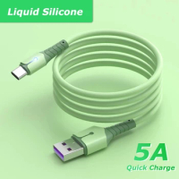5A Liquid Silicone Super Fast Charge Cable Micro USB Type C Data Wire Cord for Samsung S22 Huawei Xiaomi 12 Pro Mi 11 Oneplus
