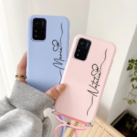 Customized Name Letters Case For Xiaomi 12T 11T Mi 11T Mi 10 T Pro Lite Strap Case For Xiaomi 12 11 Lite 5G NE Poco X3 Pro