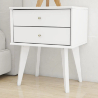 Synergy House Abby Retro 2 Drawer Nightstand 1.84ft Side Table Bedroom
