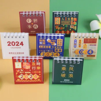 Mini Calendar 2024 Desk Accessories Cute Gadgets Daily Scheduler Planner Office Supplies