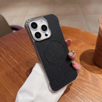 เคสโทรศัพท์แม่เหล็กไร้ขอบเคลือบไฟฟ้าสำหรับ iPhone 16/15/14/13/12 Pro Max, เคสโทรศัพท์บางเฉียบสำหรับ 