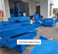 Mainan Meja Pasir PAUD Warna Biru untuk Aktivitas Anak di Sekolah Dasar