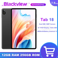 Blackview Tab 18 Tablet 12 inch 2.4K FHD+ Display 12GB+256GB16MP Camera 8800mAh Battery Helio G99 Android 13 Tablets PC