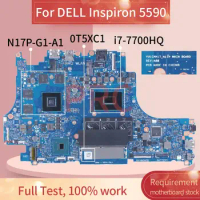 For DELL Inspiron 5590 i5-8300H Laptop Motherboard 0T5XC1 VULCAN17_N17P SR3Z0 N17P-G1-A1 GTX1050TI 4GB DDR4 Notebook Mainboard