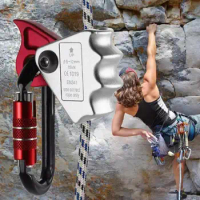 Climbing Rope Grab Alloy Rope Grab With 24KN Quick Lock Climbing Anti-Fall Equipment Ergonomic Outdoor Climbing Tools Rescue Lan