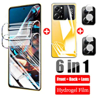 For Xiaomi Poco X5 Pro 5G Soft Front Hydrogel Film Poco M5s Screen Protectors Back Camera Lens Not Glass Poko X4 X3 M4 M3 F4 Gt