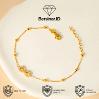 Gelang Titanium Perhiasan Wanita Baja Lapis Emas 18k Gelang Zircon Fashion Mewah Elegan Anti Luntur