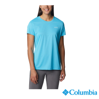 【Columbia 哥倫比亞 官方旗艦】女款-Columbia Hike™快排短袖上衣-藍色(UAR98050BL / 2023年春夏)