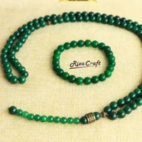 PROMO Paket Tasbih Gelang Batu Alam Giok Hijau ASLI Akik untuk Pria Wanita by Riza Craft Tasbih saja