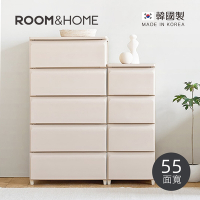 韓國ROOM&amp;HOME 韓國製55面寬五層抽屜收納櫃(木質天板)-DIY-多色可選