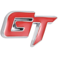 3d Gt Logo Car Sticker Fashion Car Decor Sticker For Ford Mustang Focus 2 3 Fiesta Ranger Mondeo Mk2 Red+Silver