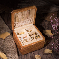 收納盒 飾品盒 夭桃非洲花梨木純實木質便攜雙層簡約小首飾盒 旅行珠寶飾品收納盒