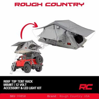 Tenda Atap Mobil - Rough Country Roof Top Tent Rack Mount 2-3 people - 12 Volt Accessory & LED Light