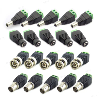10pcs Balun Connector 12V 2.1*5.5mm DC BNC Male Female Adapter  QB1TK