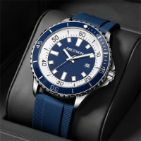 Stylish personality silicone men's watch luminous waterproof round Shi Ying men's watch is an ideal choice for daily life gifts