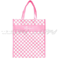【VT薇拉寶盒】 ETTUSAIS 艾杜紗 粉色方格購物手提袋