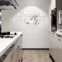 3D Acrylic BON APPETIT Letter Dining Plate Mirror Face Sticker DIY Art Kitchen Bedroom Home Decoration Wall Sticker