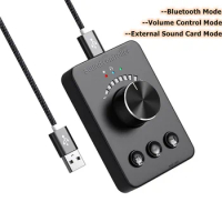 3 Modes USB Adapter External Sound Card Bluetooth Multimedia PC Speaker With Computer Audio Volume Adjust Knob Controller