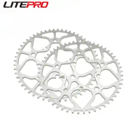 Litepro Folding Bike 52 54T Spade Chainring Aluminum Alloy For Brompton Bicycle BCD130MM Silver Sprocket Chainwheel
