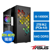 華碩Z790平台[猩炎遊俠]i9-14900K/64G/RTX 4070/2TB_M2